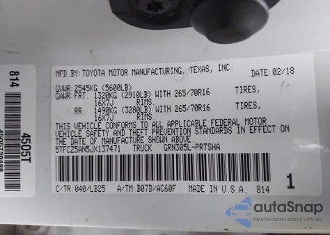 2018 Toyota Tacoma Trd Pro from USA, damaged, VIN 5TFCZ5AN5JX137471
